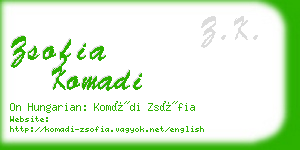 zsofia komadi business card